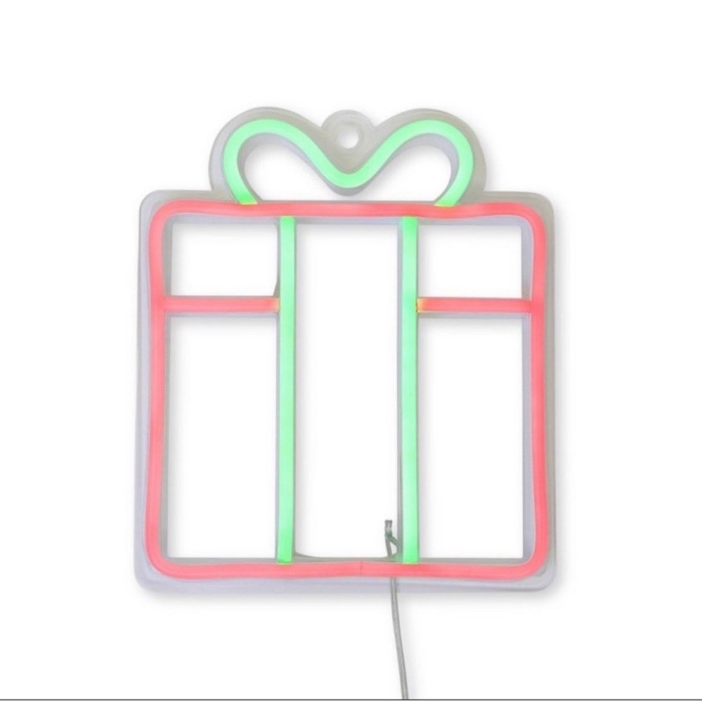 Hanging LED Faux Neon Red Green Present Gift Sign Target Bullseye Playground